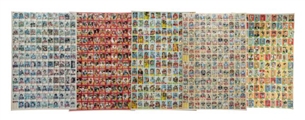 Un-Cut Sheet Collection of Football Cards (5 Sheets) Incl. 1960 Fleer complete set.